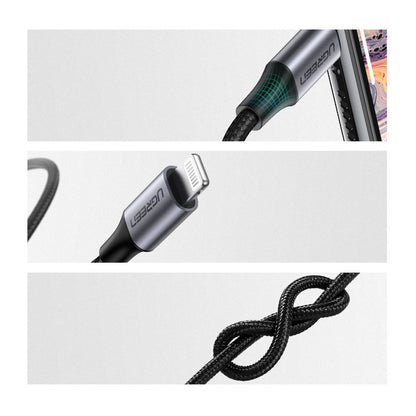 Lightning Audio Cable - 3.5mm UGREEN US315 (70509), 1m, Black