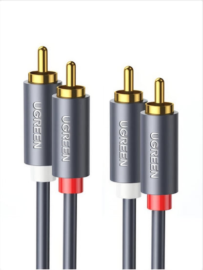 UGREEN AV104 Audio Cable, 2 x RCA - 2 x RCA, 3m, Musta