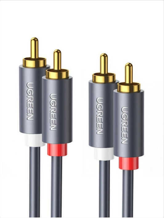 UGREEN AV104 Audio Cable, 2 x RCA - 2 x RCA, 3m, Musta
