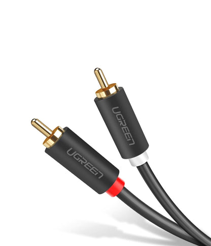 UGREEN AV104 Audio Cable, 2 x RCA - 2 x RCA, 2m, Musta