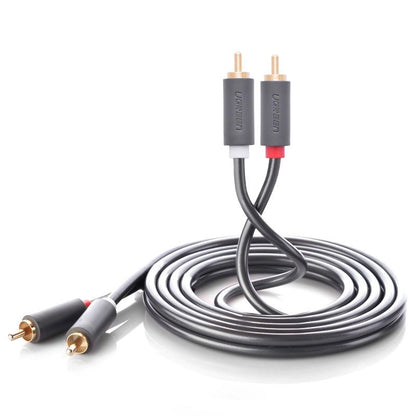 UGREEN AV104 Audio Cable, 2 x RCA - 2 x RCA, 2m, Musta