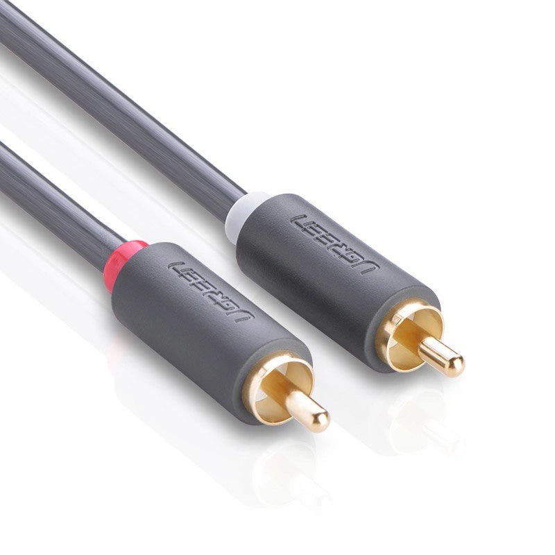 UGREEN AV104 Audio Cable, 2 x RCA - 2 x RCA, 2m, Musta