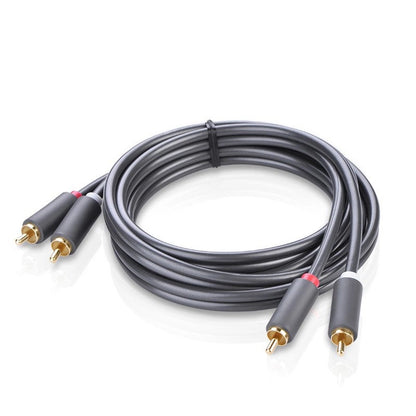 UGREEN AV104 Audio Cable, 2 x RCA - 2 x RCA, 2m, Musta