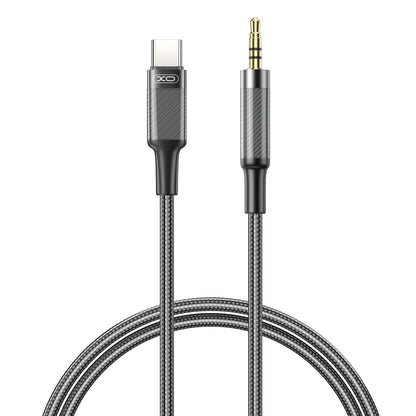 USB-C - 3,5 mm:n XO Design NB-R279B -audiokaapeli, 1 m, Musta