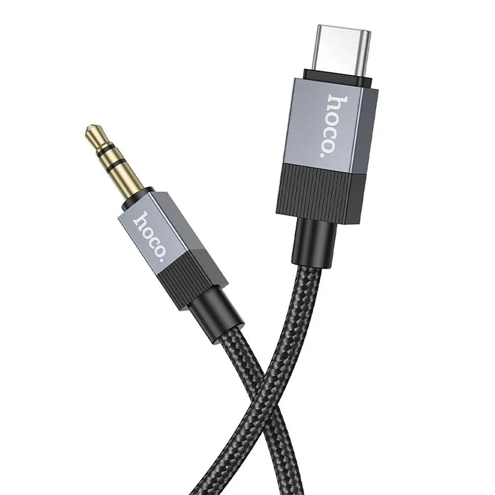 USB-C - 3.5mm HOCO UPA32B -audiokaapeli, 1m, Musta