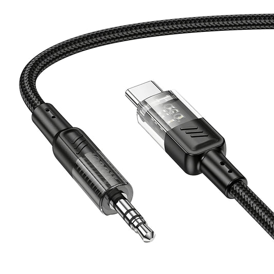 USB-C - 3,5 mm HOCO UPA27 -audiokaapeli, 1,2 m, musta