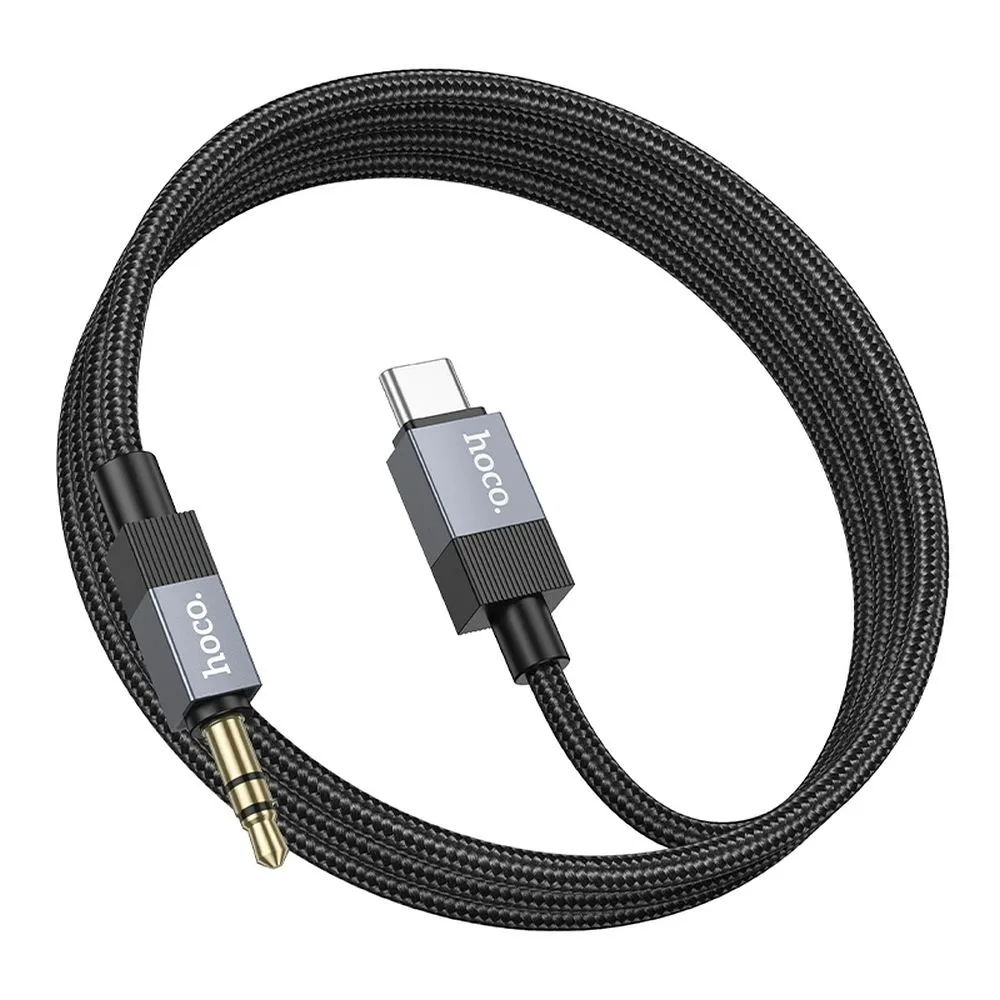 USB-C - 3.5mm HOCO UPA32B -audiokaapeli, 1m, Musta