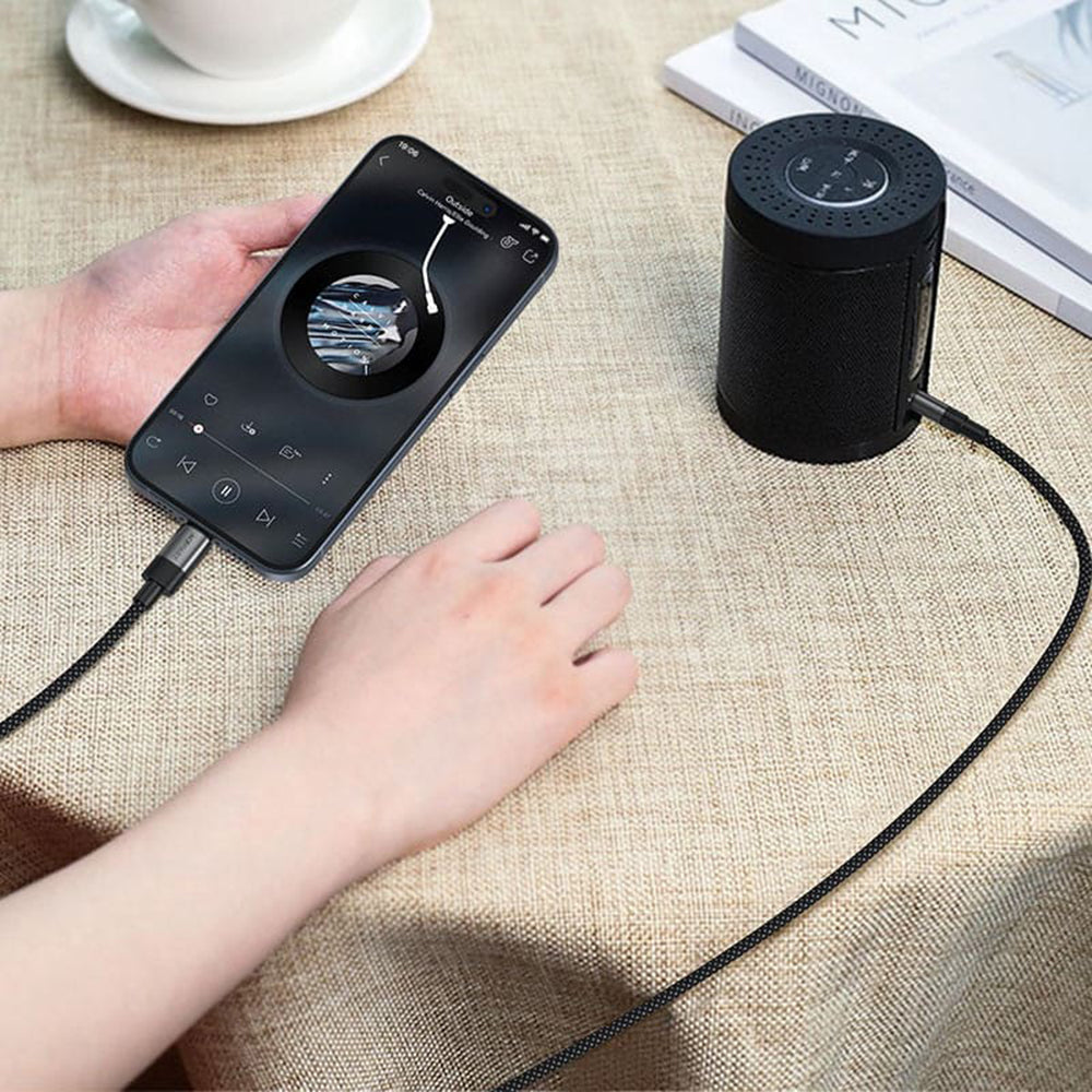 Audio USB-C - 3,5 mm Acefast J11, 1 m, Musta
