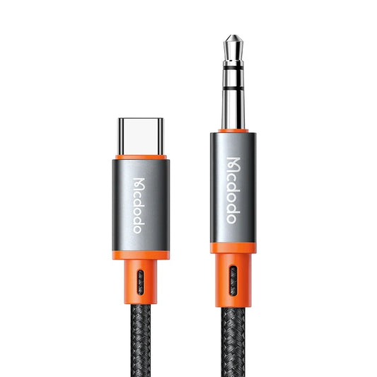 USB-C - 3.5mm McDodo CA-0820 Castle -audiokaapeli, 1.2m, Musta