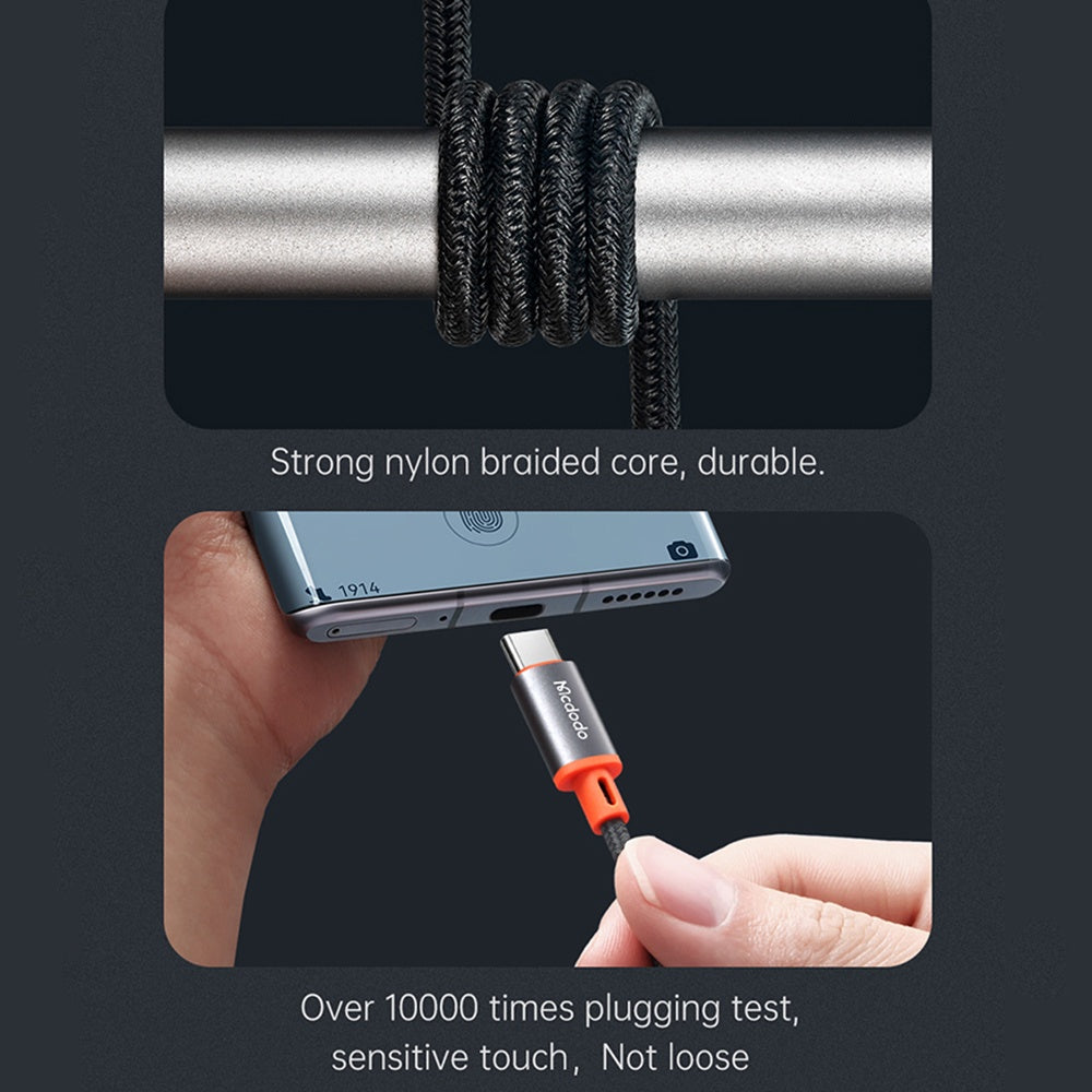 USB-C - 3.5mm McDodo CA-0820 Castle -audiokaapeli, 1.2m, Musta