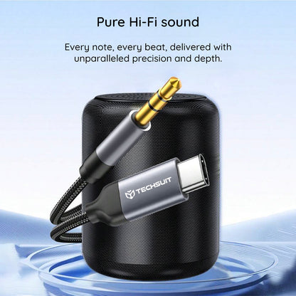Audiojohto USB-C - 3.5mm Techsuit AC11 FuseXound, 0.5m, Harmaa
