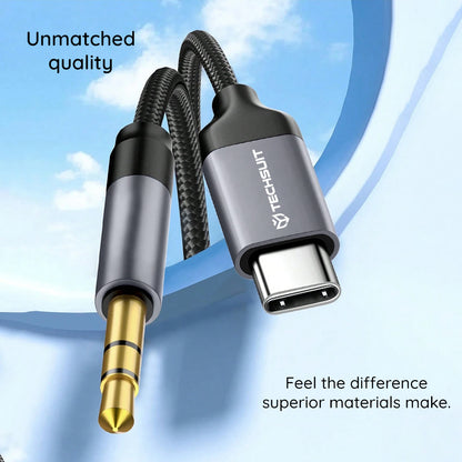 Audiojohto USB-C - 3.5mm Techsuit AC11 FuseXound, 0.5m, Harmaa