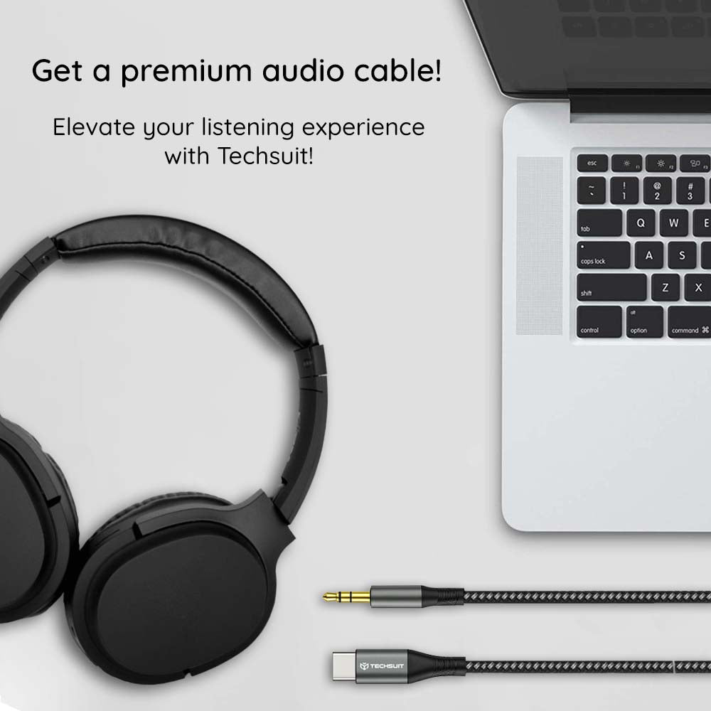 Audiojohto USB-C - 3.5mm Techsuit AC16 NexaSound, 1m, Harmaa