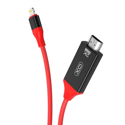 Audio- ja videokaapeli Lightning - HDMI XO Design GB006, 1.8m, Punainen