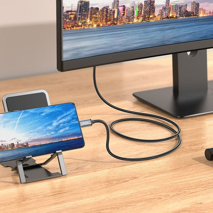USB-C - HDMI HOCO UA27 Audio- ja Videokaapeli, 2m, Harmaa