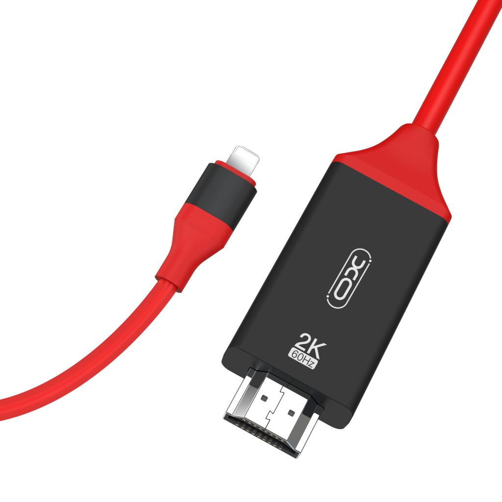 Audio- ja videokaapeli Lightning - HDMI XO Design GB006, 1.8m, Punainen