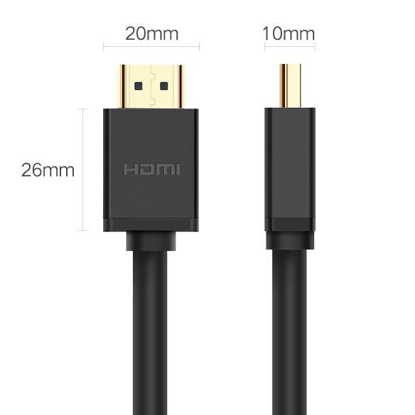 UGREEN HD104 -videokaapeli, HDMI - HDMI, 4K, 1m, Musta