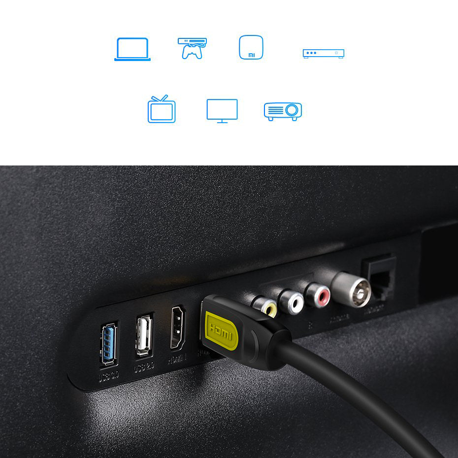 UGREEN HD101 -videokaapeli, HDMI - HDMI, 4K, 1m, Musta