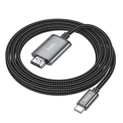 USB-C - HDMI HOCO UA27 Audio- ja Videokaapeli, 2m, Harmaa
