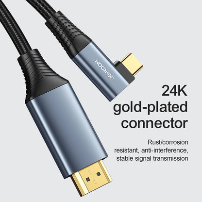 USB-C - HDMI Joyroom SY-20C1 kulma-audio- ja videokaapeli, 2m, harmaa