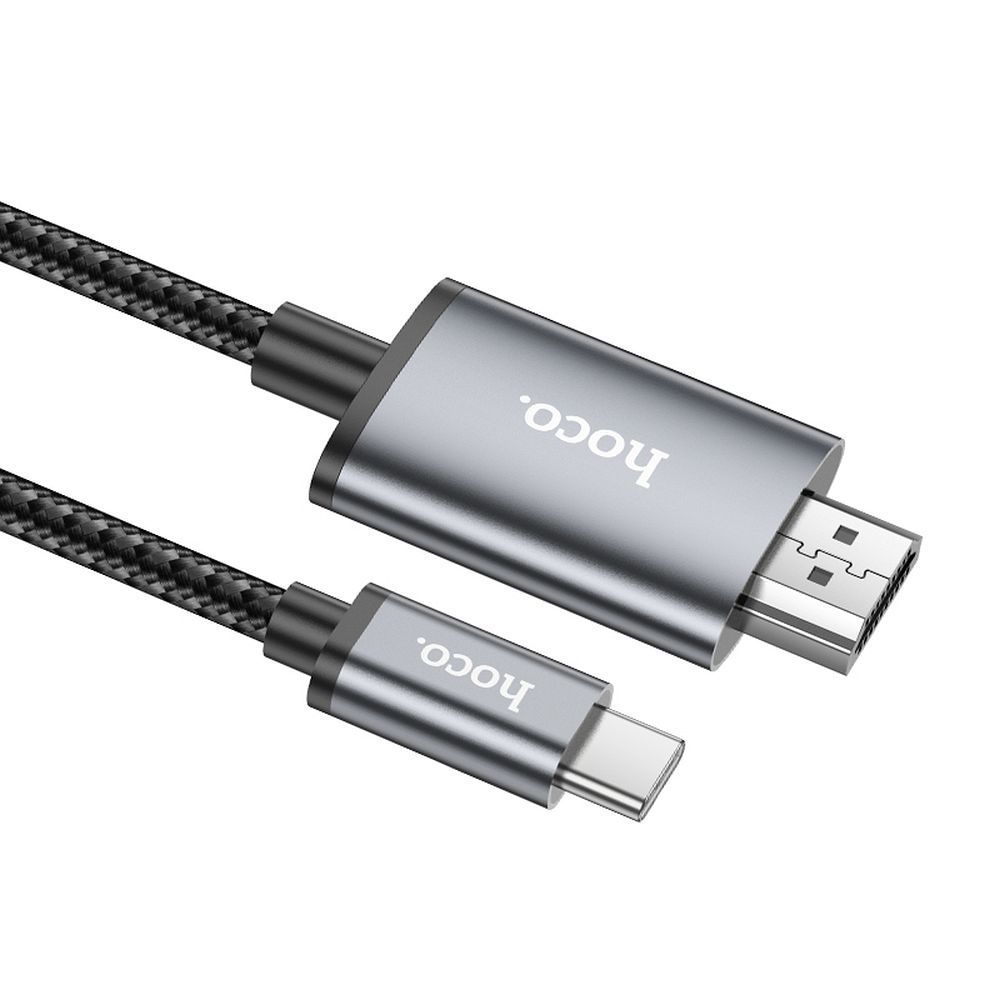 USB-C - HDMI HOCO UA27 Audio- ja Videokaapeli, 2m, Harmaa