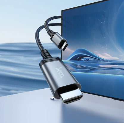 USB-C - HDMI HOCO UA43 Audio- ja Videokaapeli, 1.8m, Harmaa