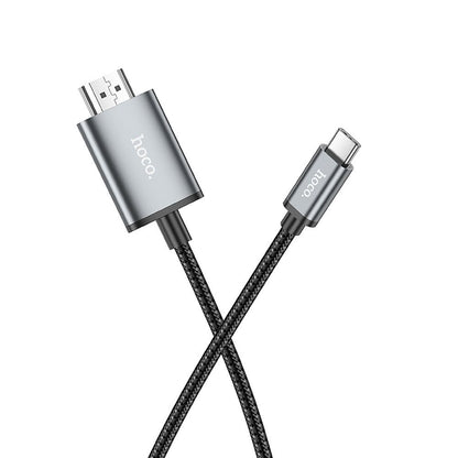 USB-C - HDMI HOCO UA27 Audio- ja Videokaapeli, 2m, Harmaa
