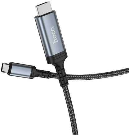 USB-C - HDMI HOCO UA43 Audio- ja Videokaapeli, 1.8m, Harmaa