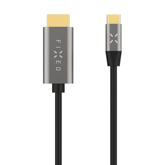 USB-C - HDMI Fixed audio- ja videokaapeli, 2m, harmaa