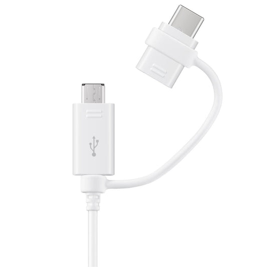 Tieto- ja latauskaapeli USB-A - USB-C / microUSB Samsung Combo 2in1, 18W, 1.5m, valkoinen EP-DG930DWEGWWWWW