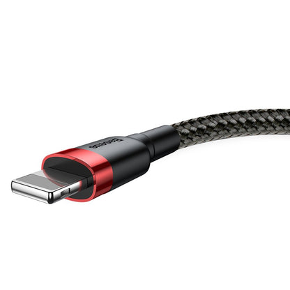 USB-A - Lightning Baseus Cafule -data- ja latauskaapeli, 18W, 3m, Punainen CALKLF-R91