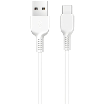 USB-A - USB-C HOCO Flash X20 Data- ja Latauskaapeli, 18W, 1m, Valkoinen