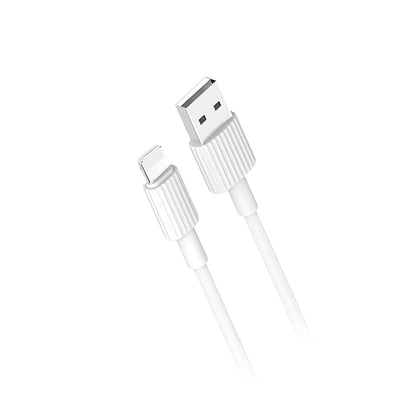USB-A - Lightning -lataus- ja tiedonsiirtokaapeli XO Design NB156, 18W, 1m, Valkoinen