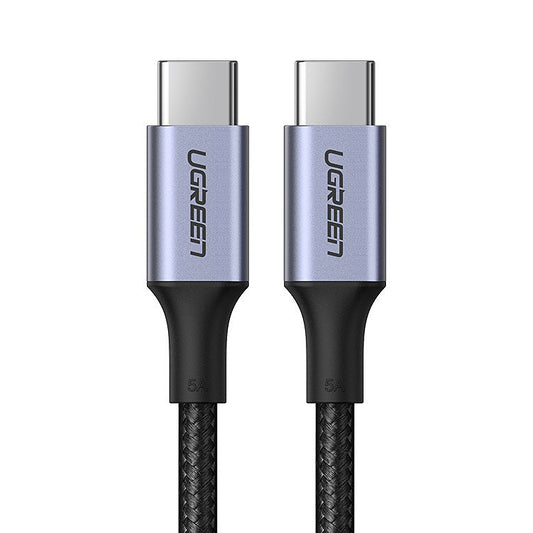 USB-C - USB-C UGREEN US316 Data- ja latauskaapeli, 100W, 2m, Harmaa