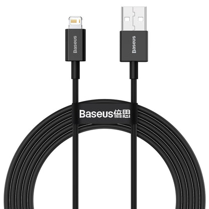 Tieto- ja latauskaapeli USB-A - Lightning Baseus Superior Series, 20W, 2m, musta CALYS-C01