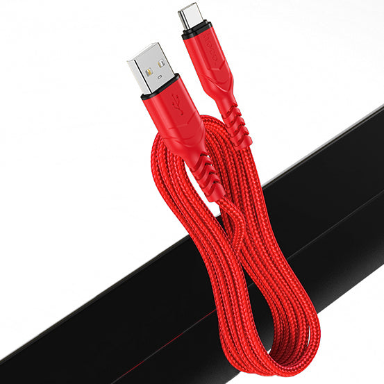 USB-A - USB-C HOCO X59 Victory -data- ja latauskaapeli, 18W, 1m, Punainen