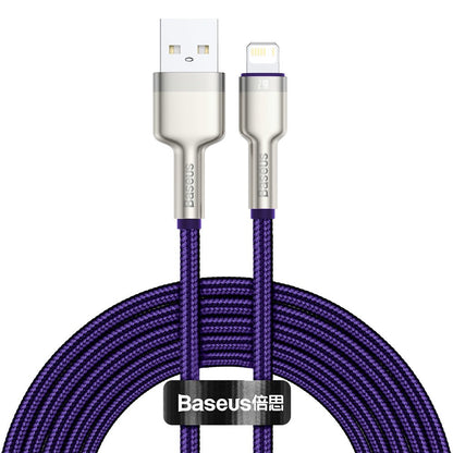 USB-A - Lightning Baseus Cafule Metal Series -data- ja latauskaapeli, 18W, 2m, Violetti CALJK-B05