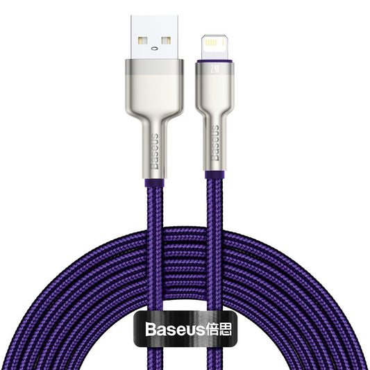 USB-A - Lightning Baseus Cafule Metal Series -data- ja latauskaapeli, 18W, 2m, Violetti CALJK-B05