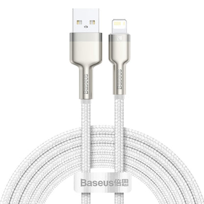 USB-A - Lightning Baseus Cafule Metal Series -data- ja latauskaapeli, 18W, 2m, Valkoinen CALJK-B02
