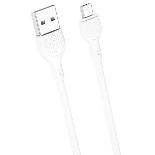 USB-A - microUSB-lataus- ja tiedonsiirtokaapeli XO Design NB200, 10W, 1m, Valkoinen