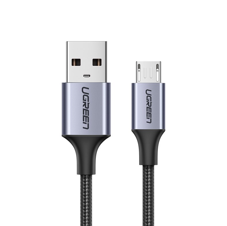 USB-A - microUSB UGREEN US290 -data- ja latauskaapeli, 18W, 1.5m, Musta
