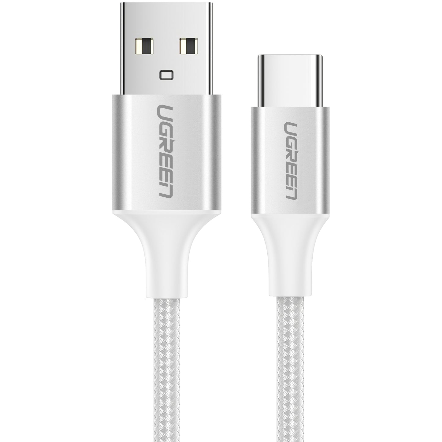 USB-A - USB-C UGREEN US288 -kaapeli, 18W, 2m, Valkoinen