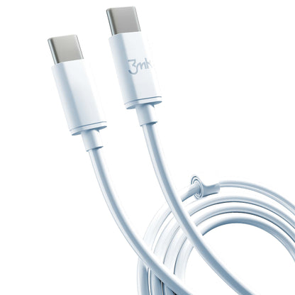 USB-C-tietojen ja latauksen kaapeli - USB-C 3MK Hyper, 100W, 2m, valkoinen