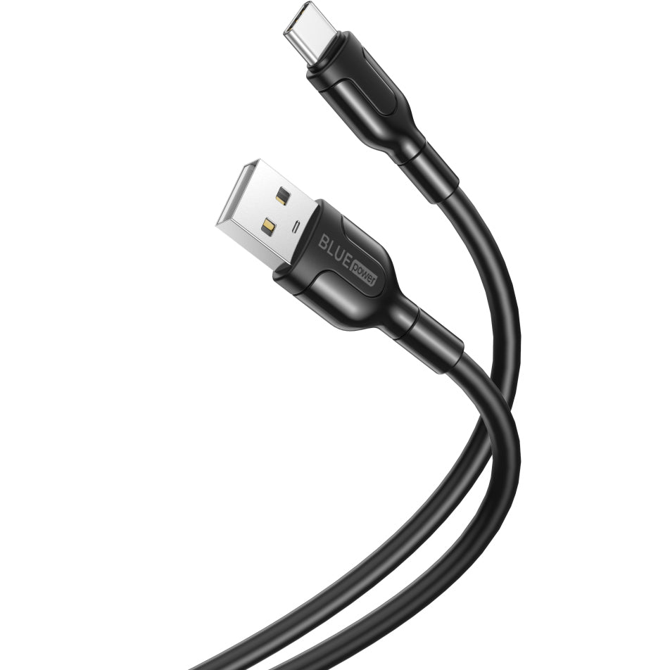 USB-A-USB-C data- ja latauskaapeli BLUE Power BNB212, 18W, 1m, musta, musta