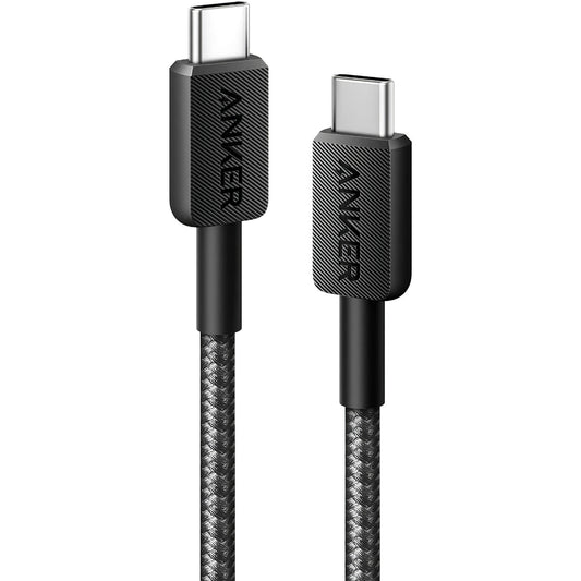 USB-C - USB-C Anker 322 data- ja latauskaapeli, 60W, 0.9m, Musta A81F5G11