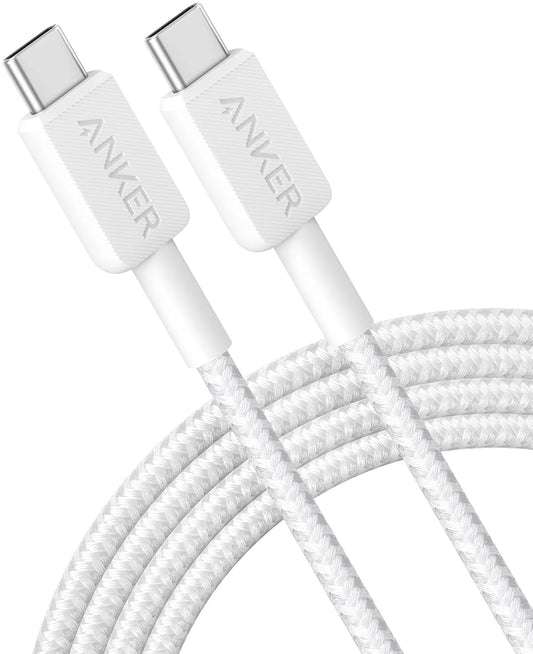 USB-C data- ja latauskaapeli - USB-C Anker 322, 60W, 0.9m, valkoinen A81F5G21