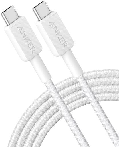 USB-C Data and Charging Cable - USB-C Anker 322, 60W, 0.9m, White A81F5G21 