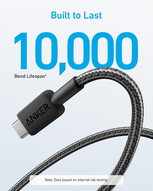 Tieto- ja latauskaapeli USB-A - USB-C Anker 322, 18W, 0,9m, musta A81H5G11
