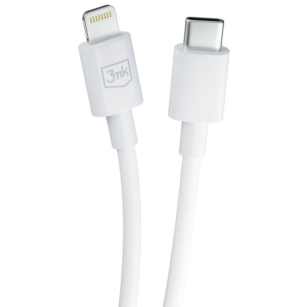 USB-C - Lightning 3MK Hyper -tietojen siirto- ja latauskaapeli, 20W, 1,2 m, valkoinen