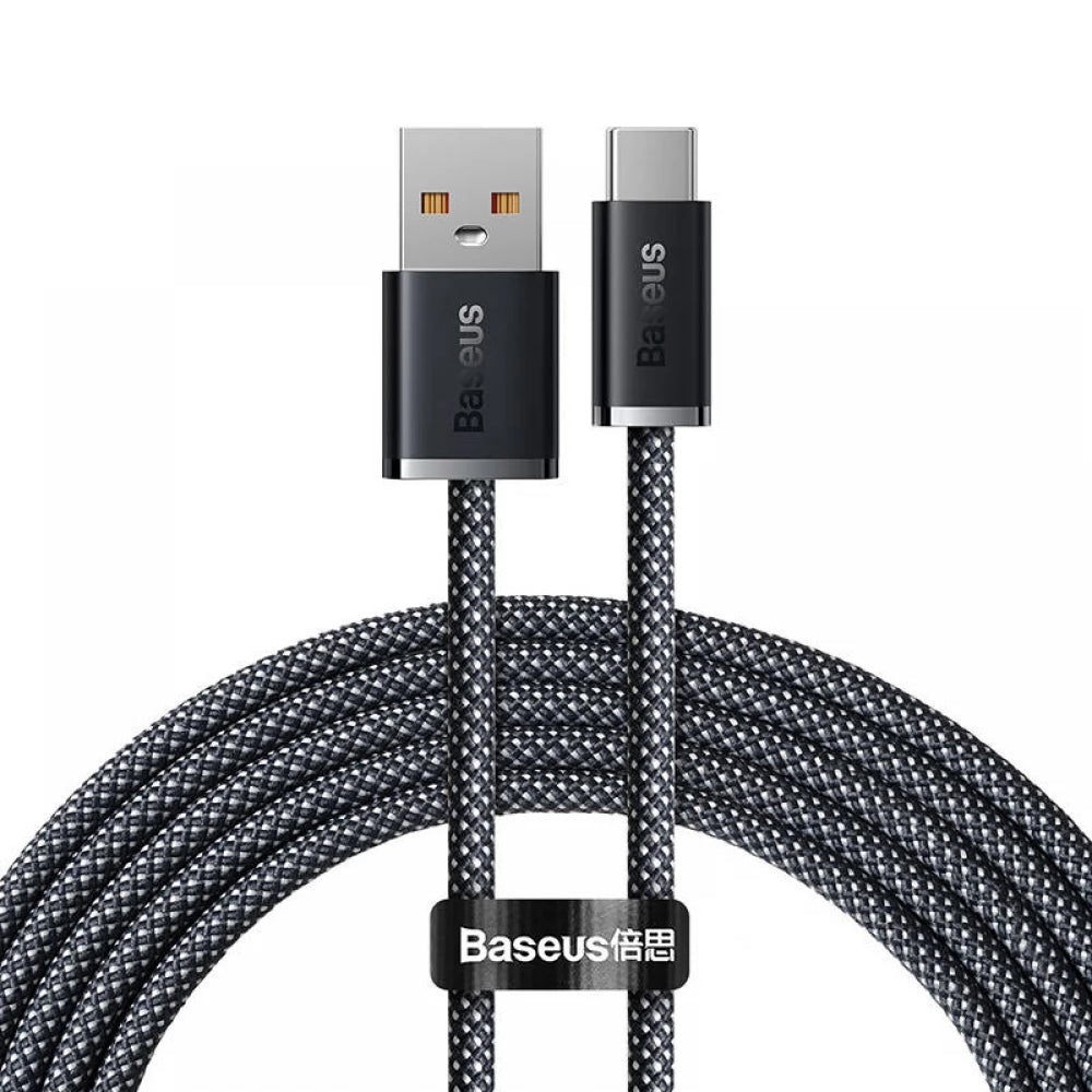 USB-A - USB-C -lataus- ja tiedonsiirtokaapeli Baseus Dynamic Series, 100W, 2m, harmaa CALD000716